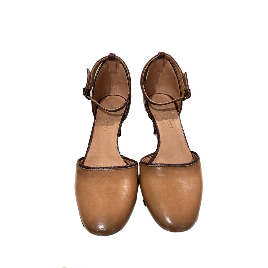 PANTANETTI decollate  donna in pelle invecchiata marrone