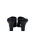 Women's PANTS Black Leather Perforated Sabot