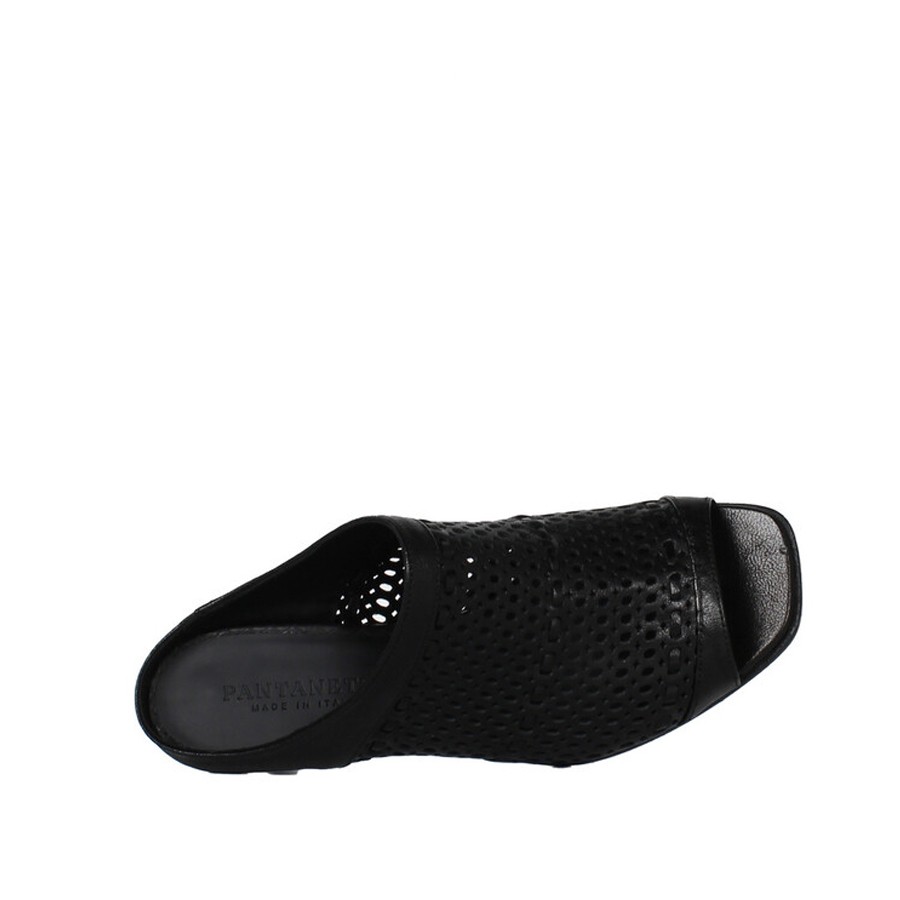 PANTANETTI donna Sabot traforato in pelle nero