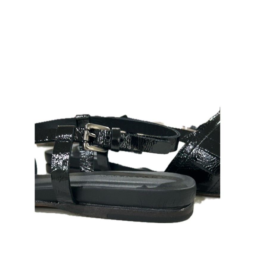 PANTANETTI women low sandal in black leather