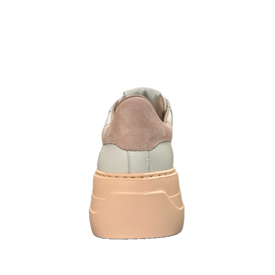 Stokton women's sneakers in cream/nude perforated leather