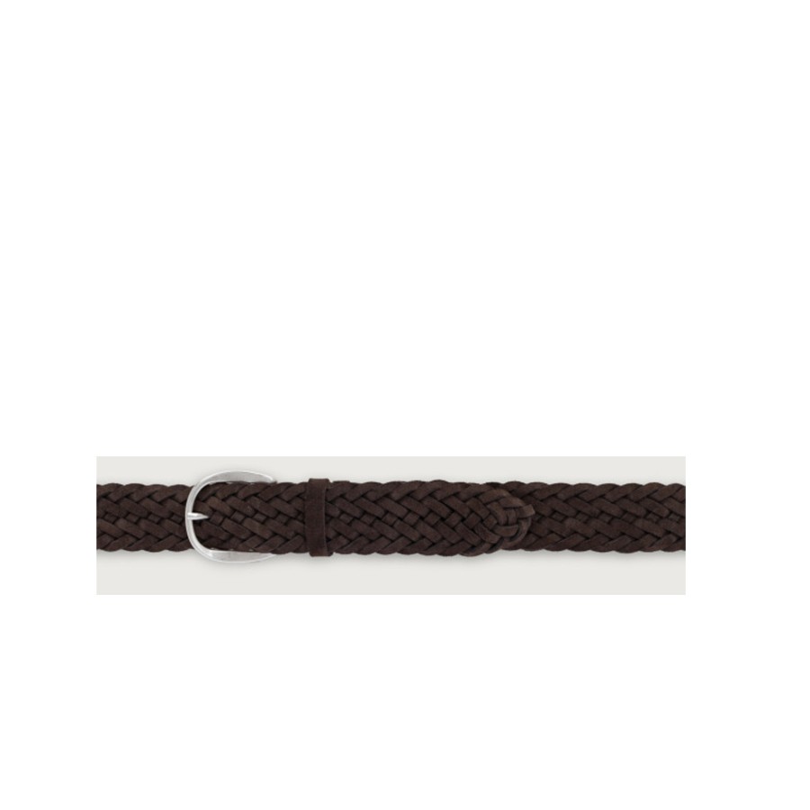 ORCIANI braided belt Suede Plot 3.5 cm moro