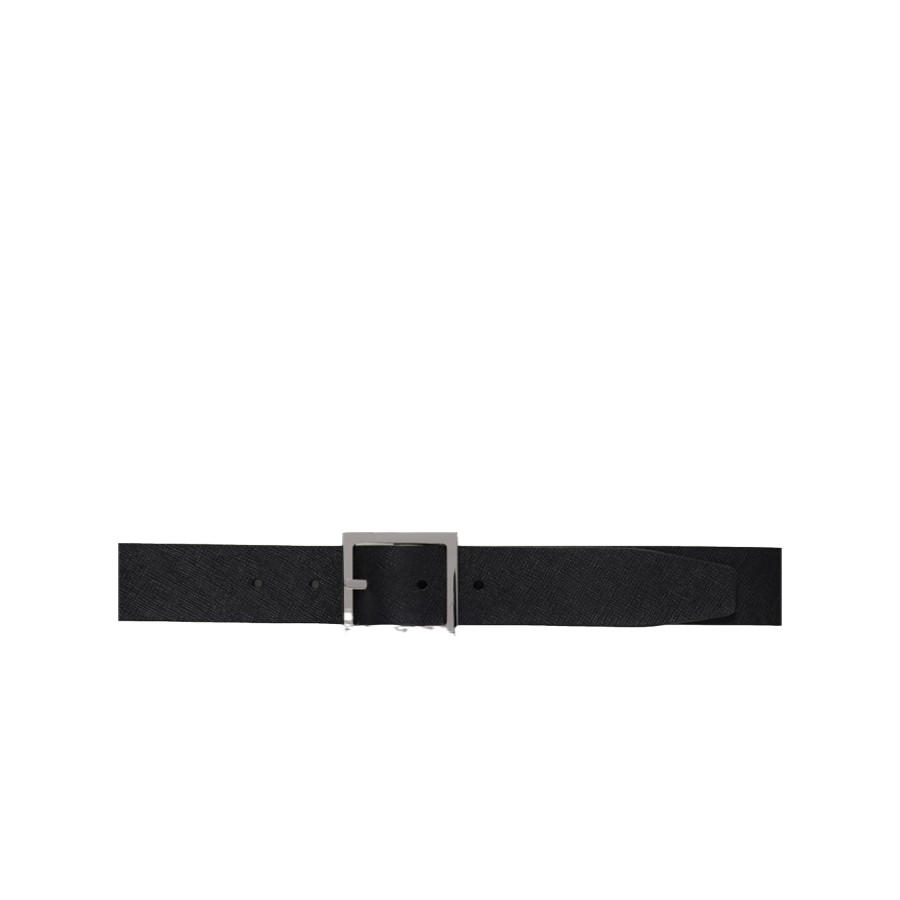 Saffiano Double reversible belt in leather 3.5