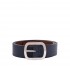 Reversible dollar double leather belt