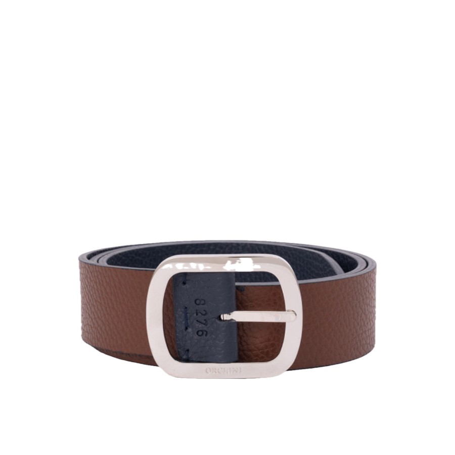 ORCIANI Cintura reversibile Dollaro Double in pelle 3,5 cm