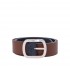 Reversible dollar double leather belt
