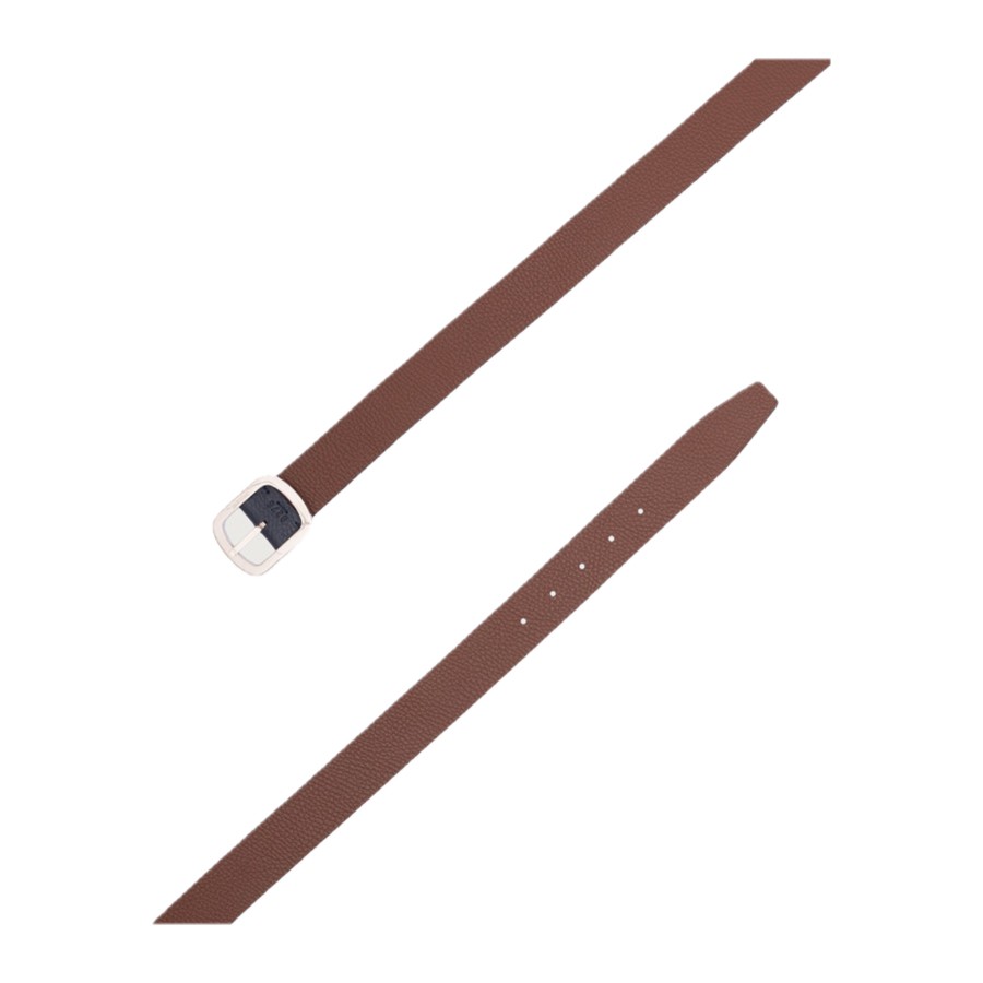 Reversible dollar double leather belt