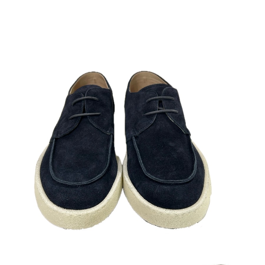 PANTANETTI uomo scarpa allacciata  in camoscio blu