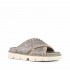Mou sandal Criss-cross bio sandal plain microsequins gunmetal