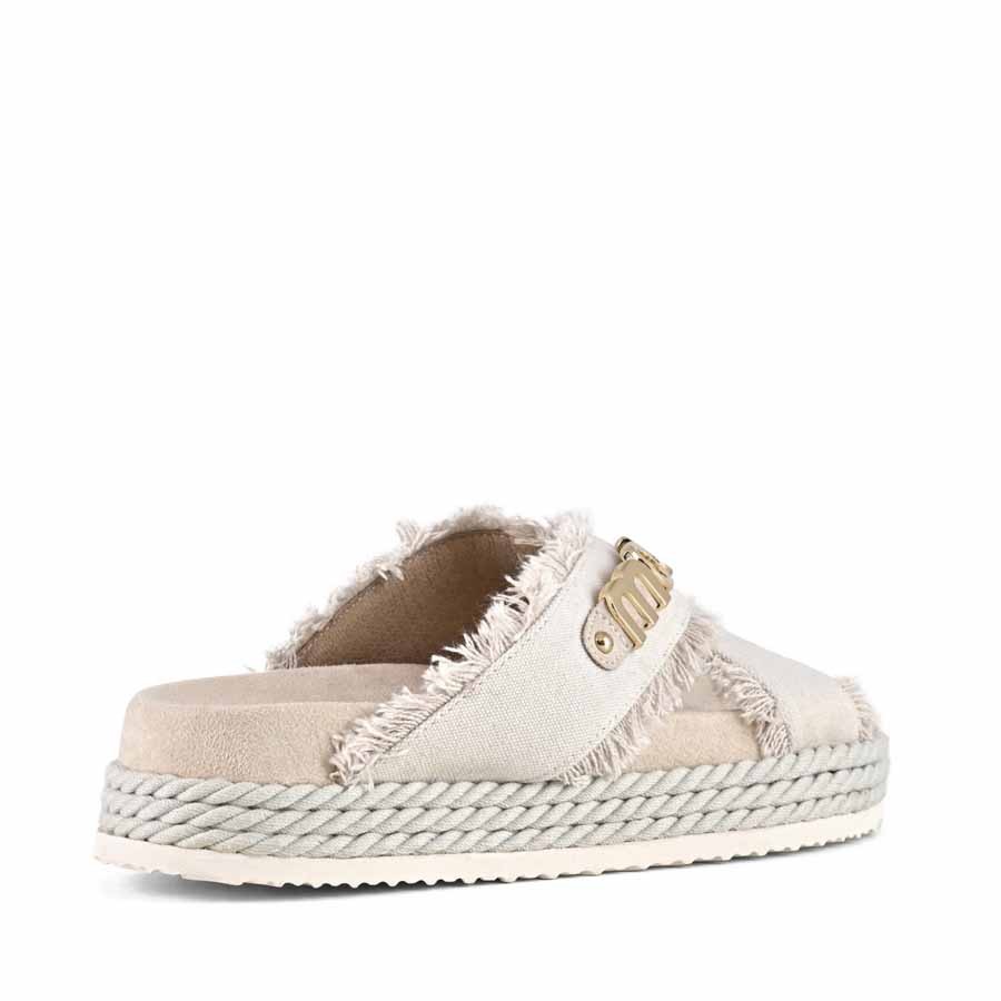 Mou sandalo Rope bio sandal Criss-cross recycled canvas beige