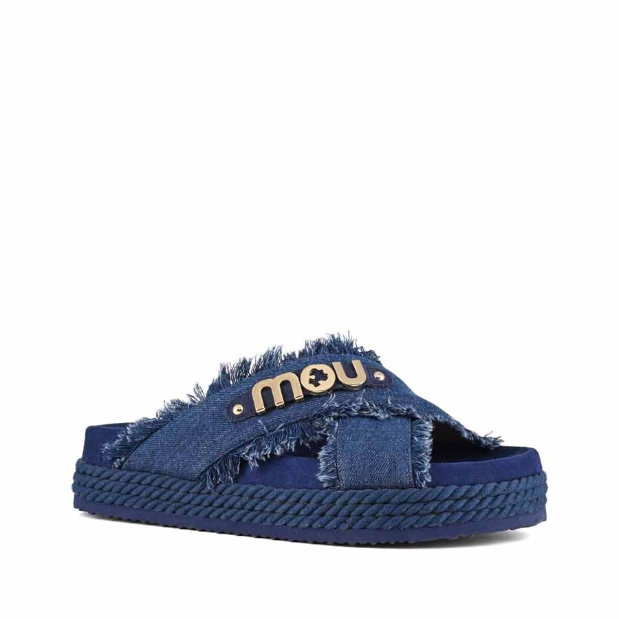 Mou sandalo Rope bio sandal Criss-cross denim
