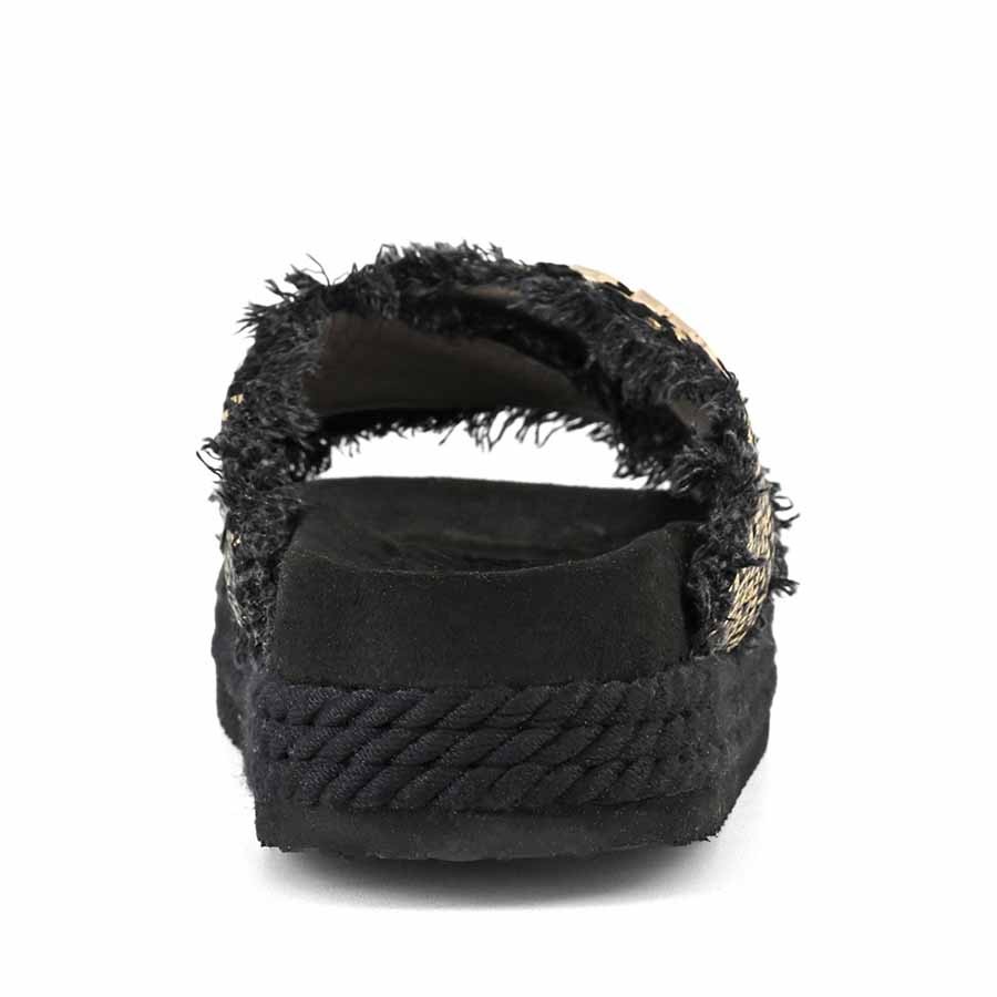 Mou sandalo Rope bio sandal Criss-cross raffia metal black suede metal black suede