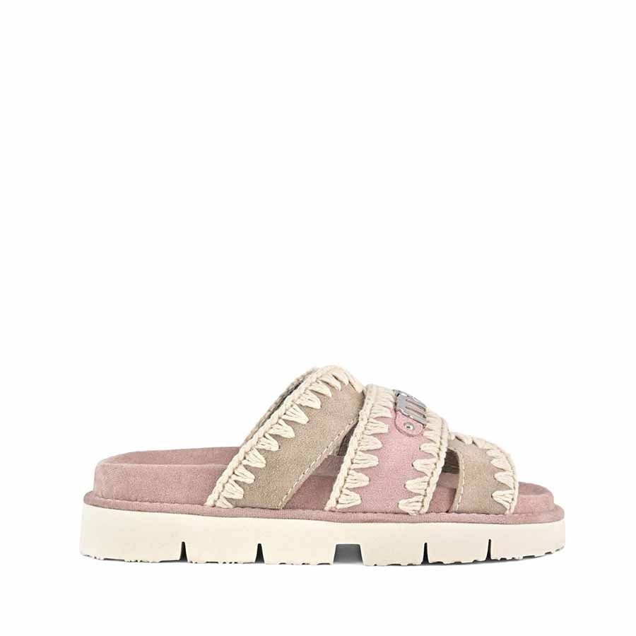 Mou Bio sandal bicolor silver peony pink sand
