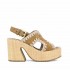 Mou Raffia sandal platform backstrap cognac