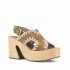 Mou sandalo Raffia platform backstrap cognac