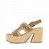 Mou Raffia sandal platform backstrap cognac