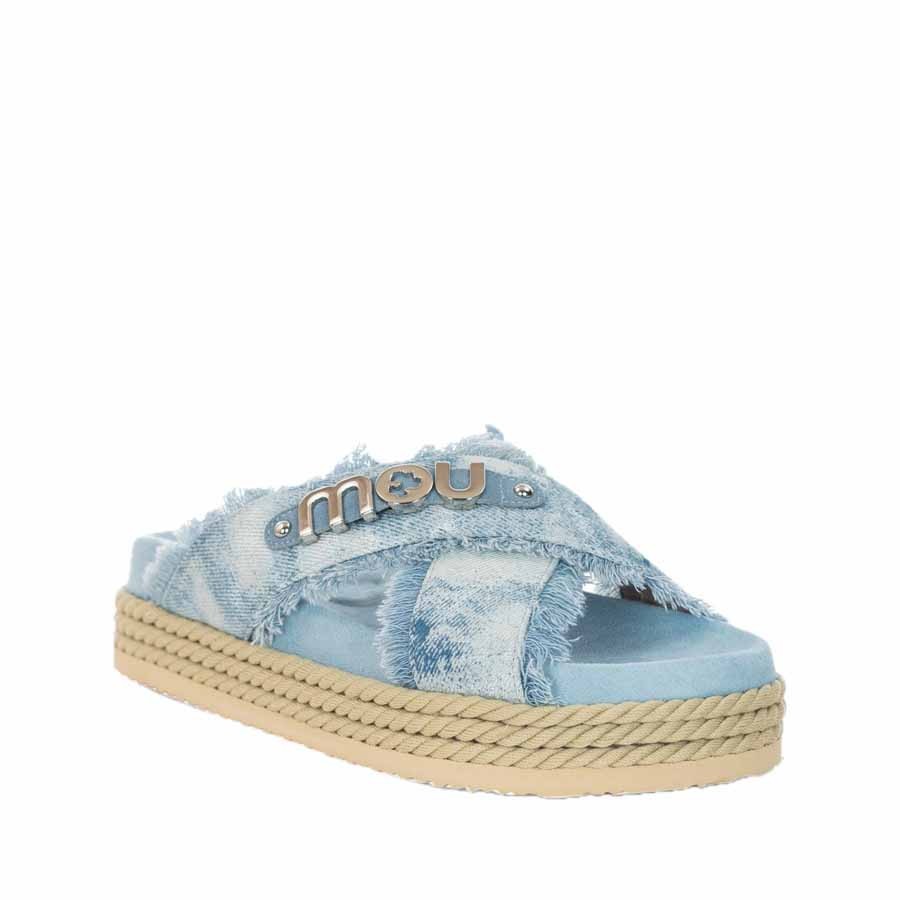 Mou sandalo Rope sandal Criss-cross painted denim