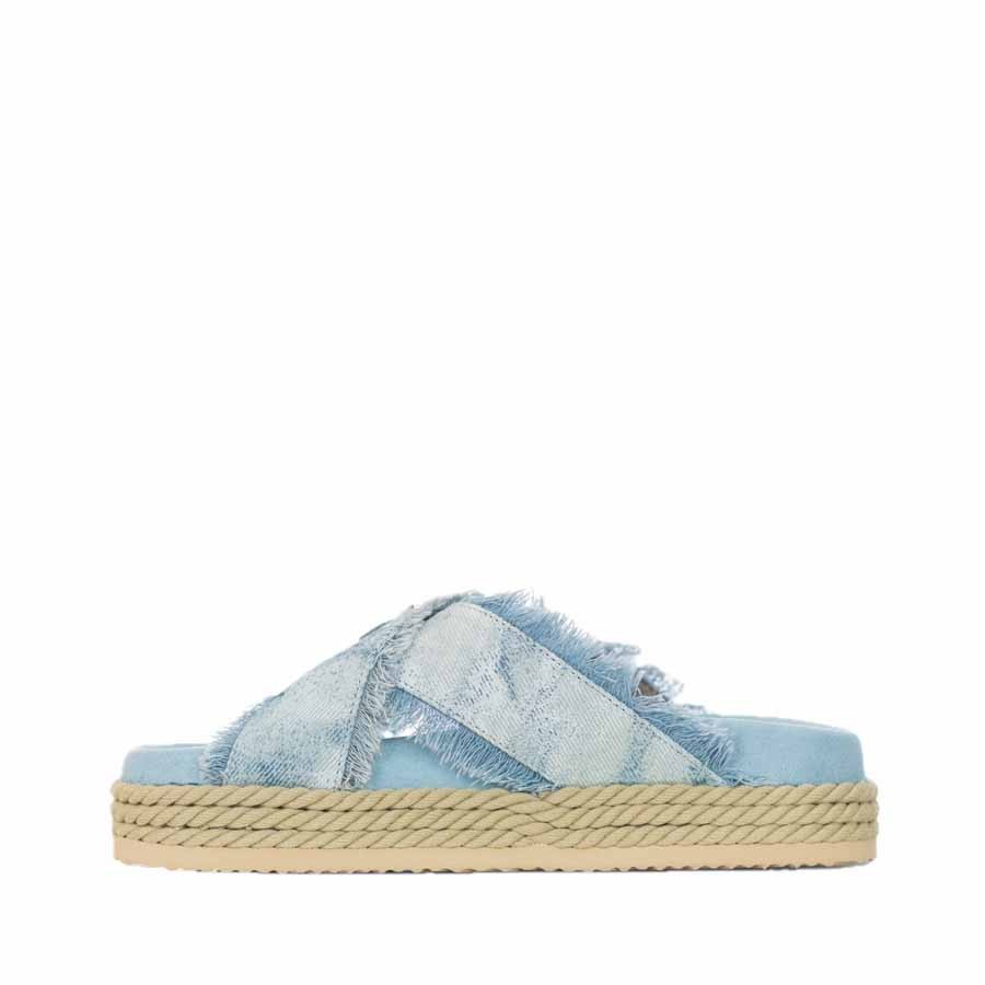 Mou sandalo Rope sandal Criss-cross painted denim