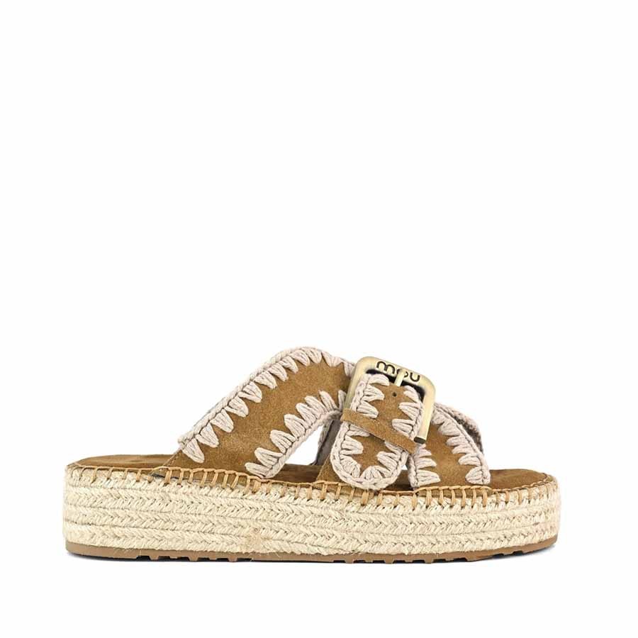 Mou Jute sandal cognac
