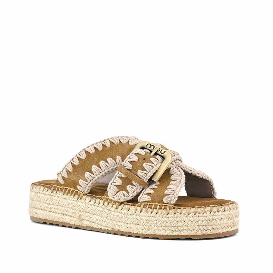 Mou Jute sandal cognac