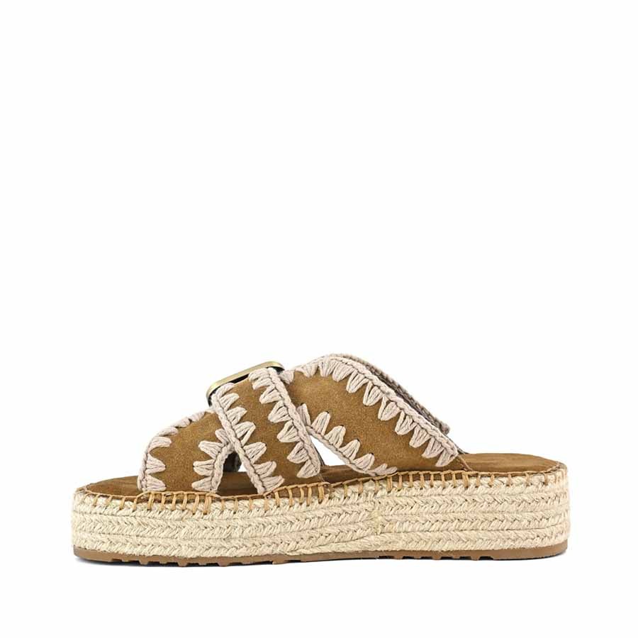 Mou Jute sandal cognac