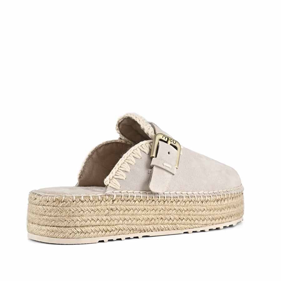 Mou Jute clog plain suede chalk