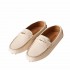 Borbonese women's moccasin Car Shoe beige leather
