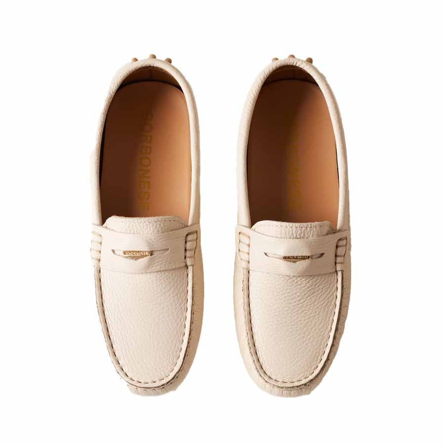 Borbonese mocassino donna Car Shoe pelle beige