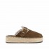 Mou Jute clog plain suede nut brown leather
