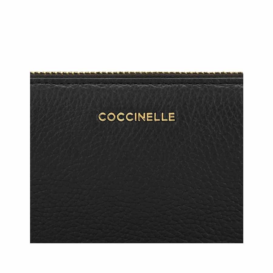 Coccinelle portafoglio zip Metallic soft nero