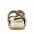 Coral Blue birkenstock slide double band jewel raffia natural