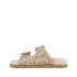 Coral Blue birkenstock slidedoppia fascia gioiello raffia natural