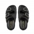 Coral Blue birkenstock slidedoppia fascia gioiello raffia nero
