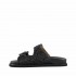 Coral Blue birkenstock slide double band jewel raffia black