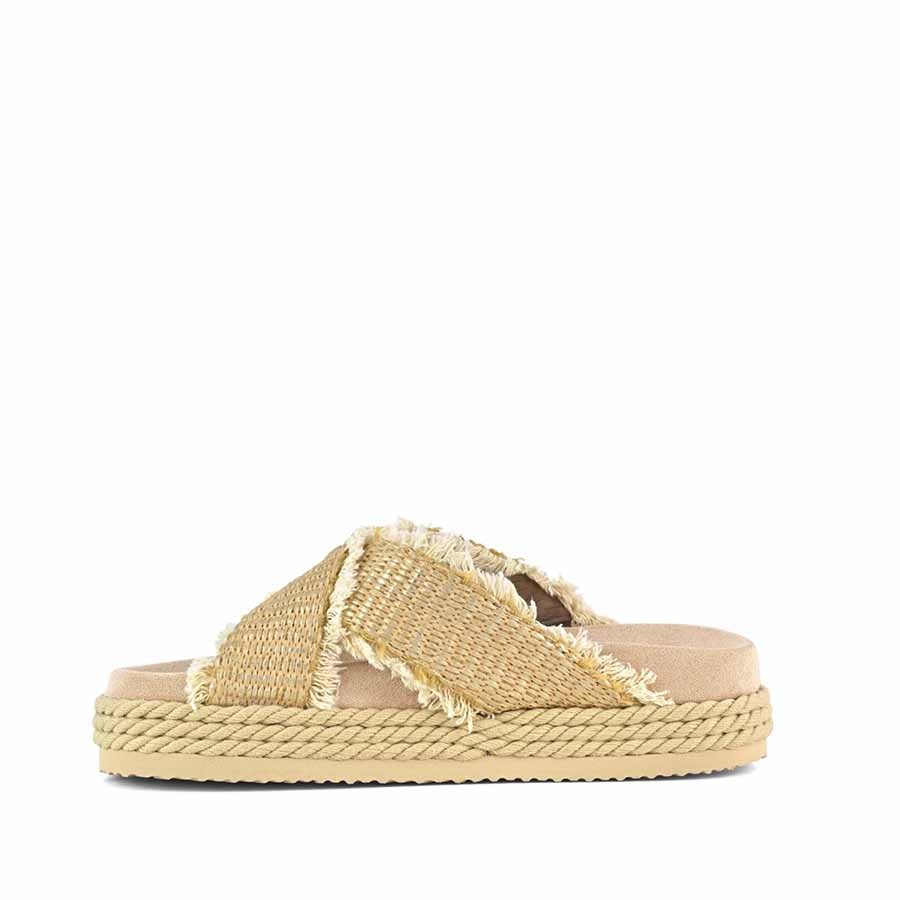 Mou sandalo Rope bio sandal Criss-cross raffia metal natural