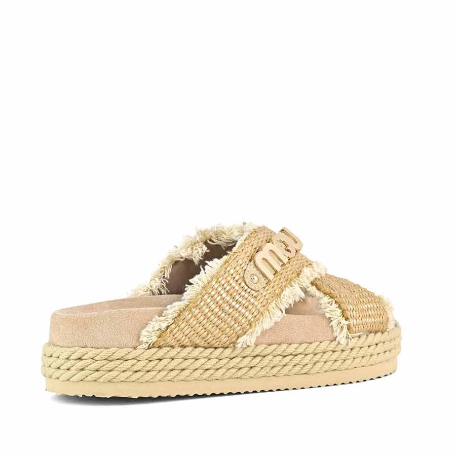 Mou sandalo Rope bio sandal Criss-cross raffia metal natural