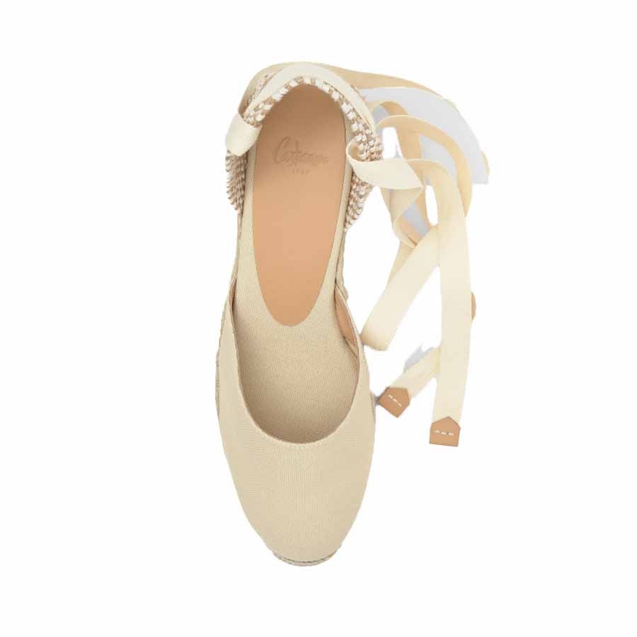 Castañer sandalo Carina espadrillas zeppa avorio