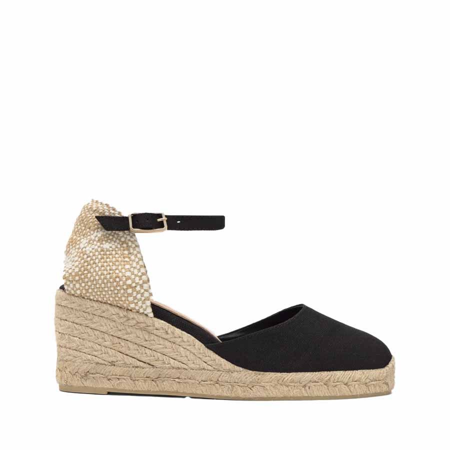 Castañer sandalo Carol espadrillas zeppa nero