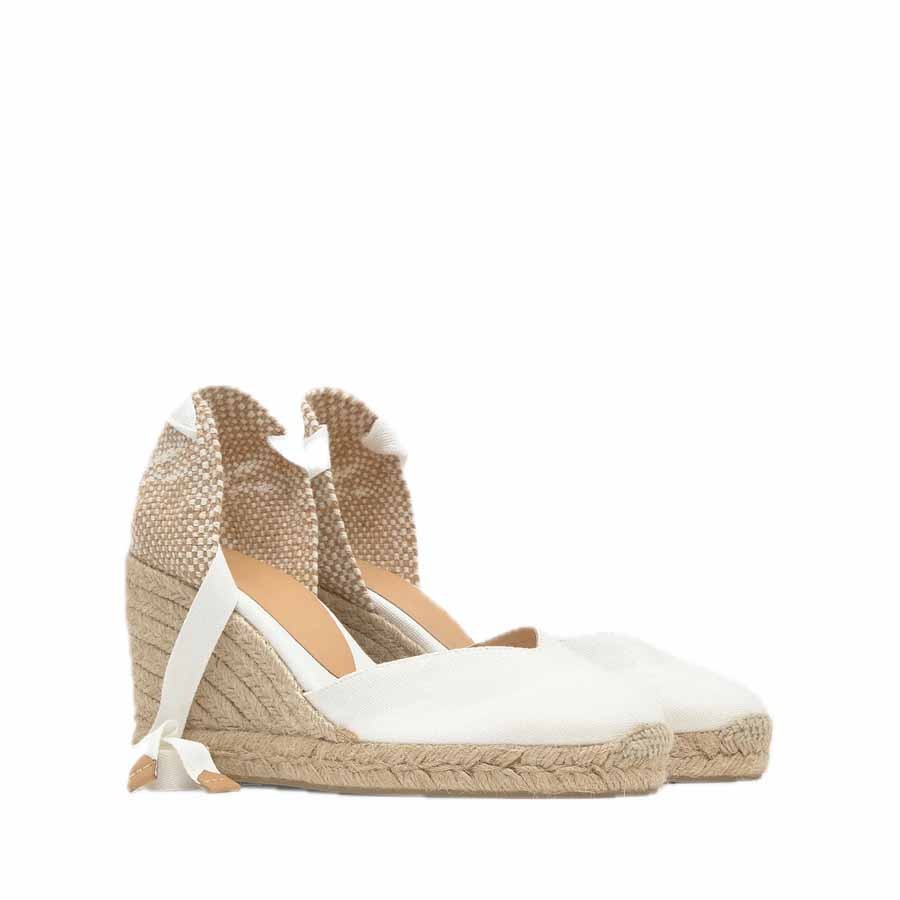Castañer sandalo Chiara espadrillas zeppa blanco