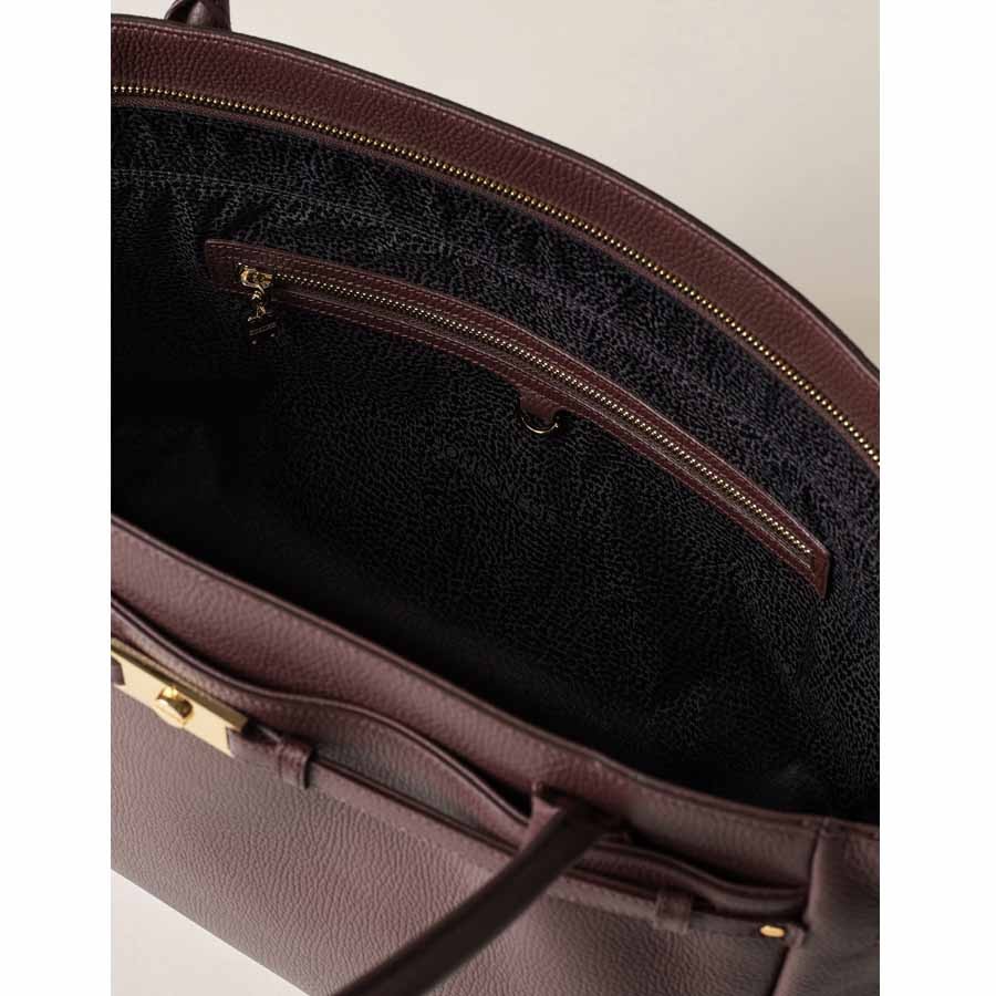Borbonese borsa shopping large Torinese vitello castano