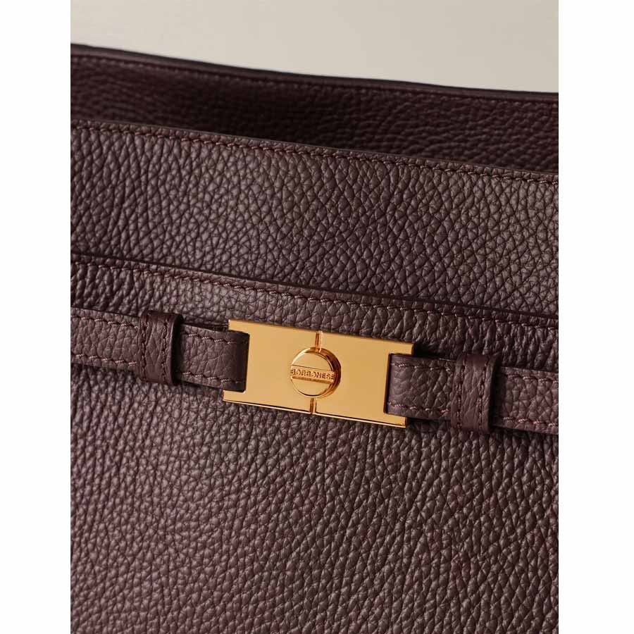 Borbonese borsa shopping large Torinese vitello castano
