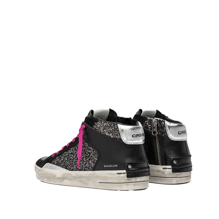 Crime London sneakers SK8 Deluxe Mid Party girl black