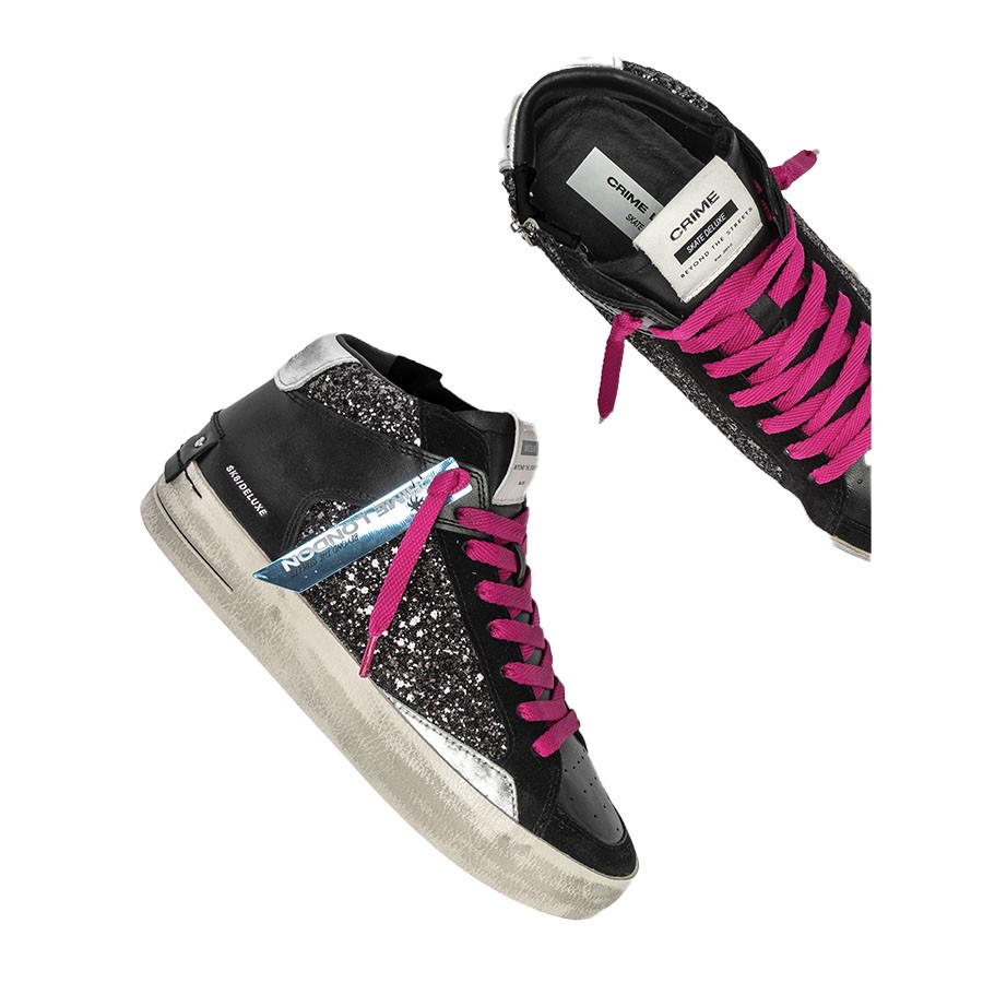 Crime London sneakers SK8 Deluxe Mid Party girl black