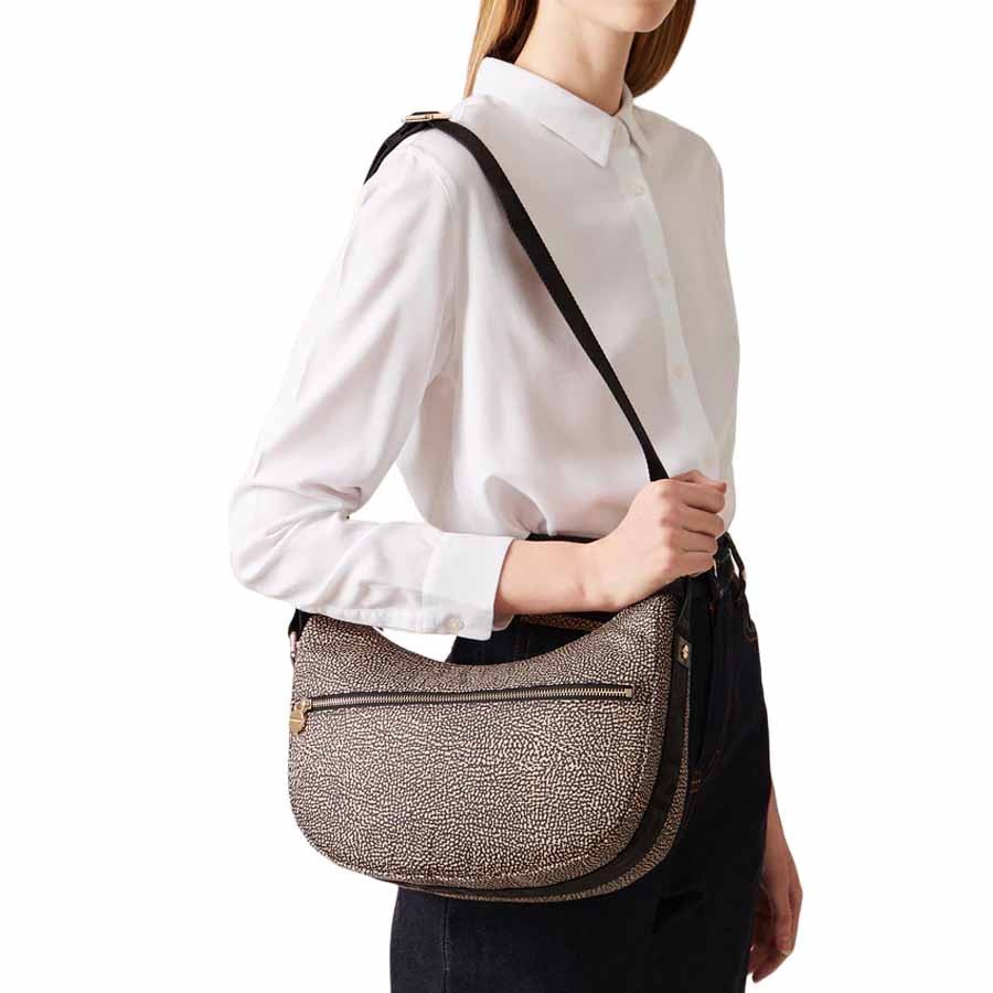 Borbonese Luna Bag Small OpNaturale black