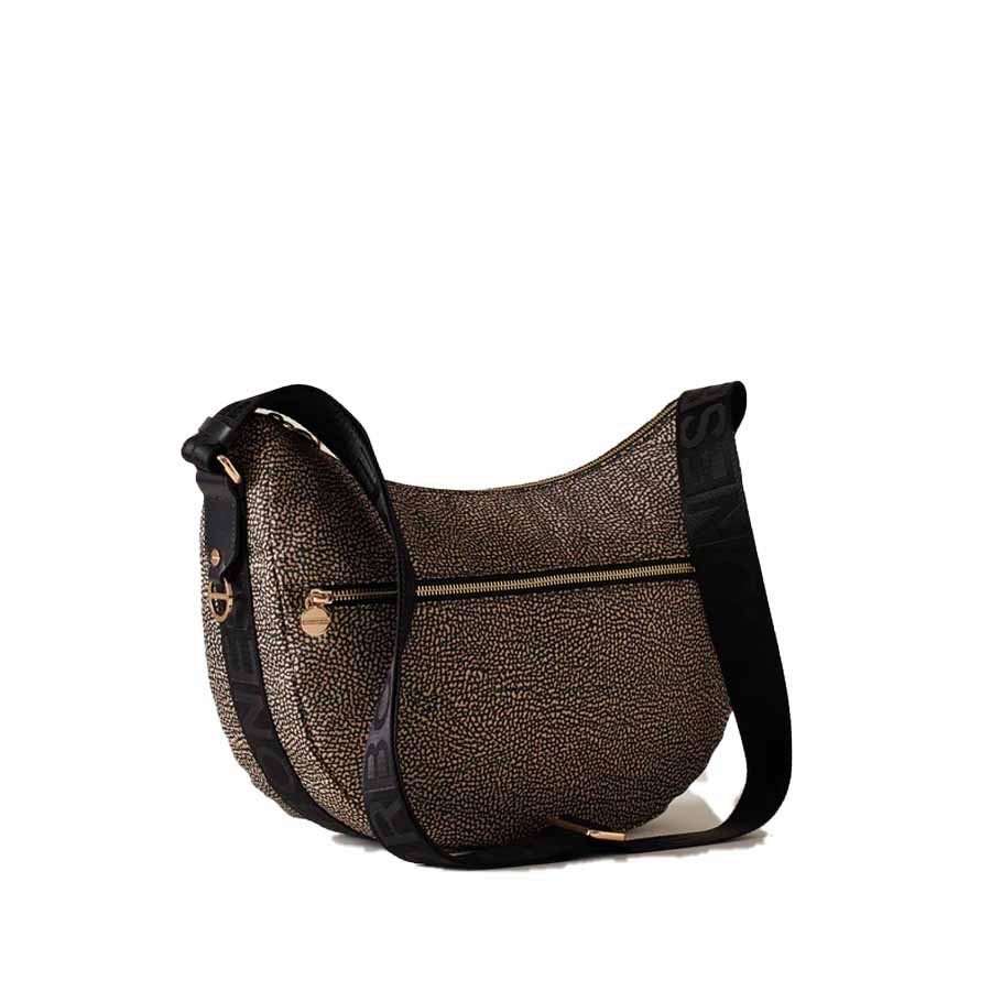 Borbonese Luna Bag Middle zip OpNaturale black