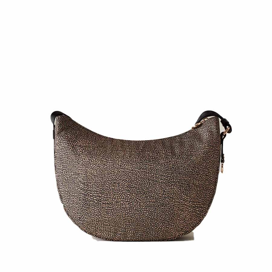 Borbonese Luna Bag Middle zip OpNaturale black
