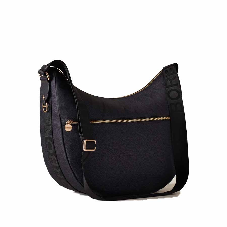 Borbonese Luna Bag Medium zip dark black