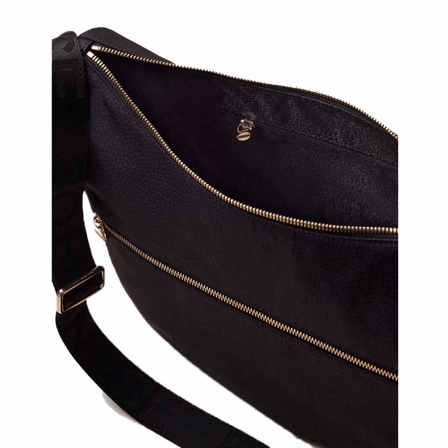 Borbonese Luna Bag Medium zip dark black