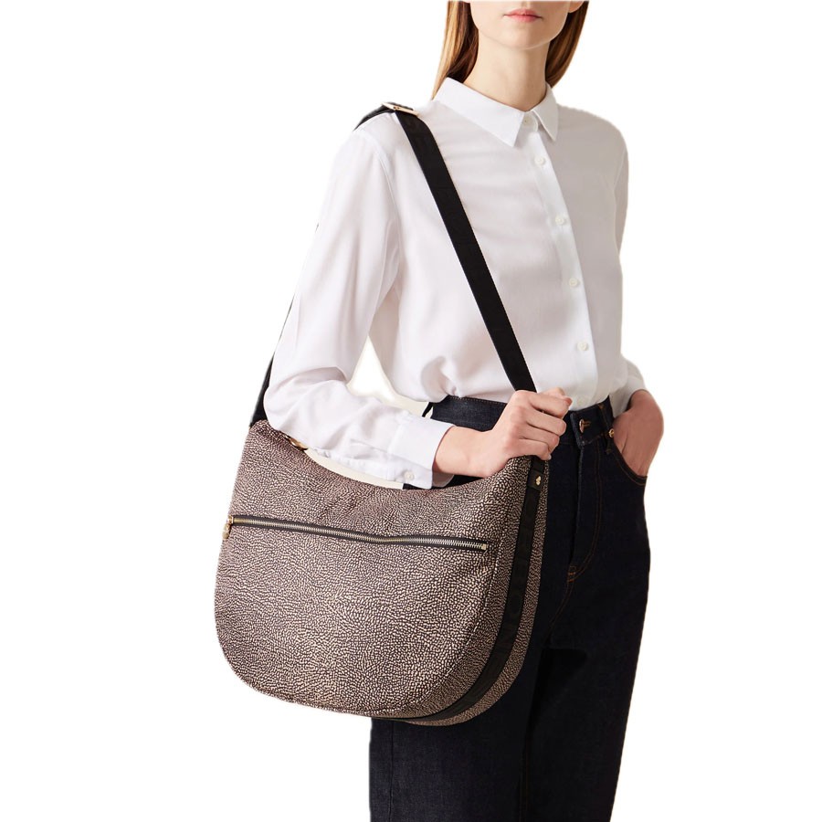 Borbonese Luna Bag Medium Zip Opnaturale
