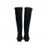 Roberto Festa FOLD knee-high boot in black suede with low heel